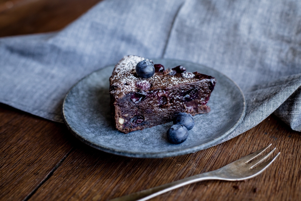 Čučoriedkové extra čokoládové brownies